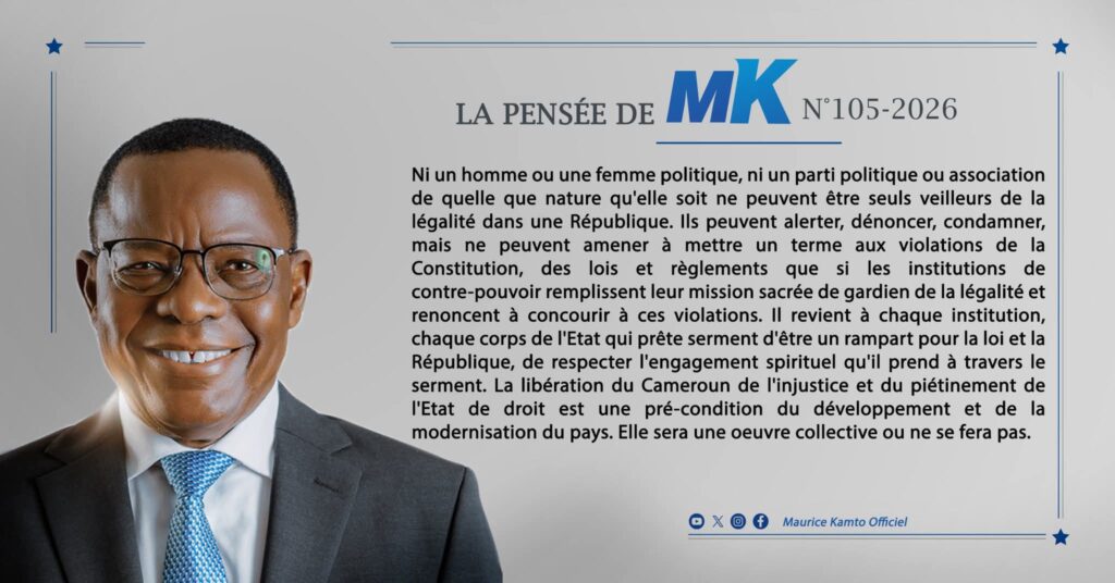 Cameroun : Maurice Kamto appelle à une mobilisation collective pour défendre l'État de droit