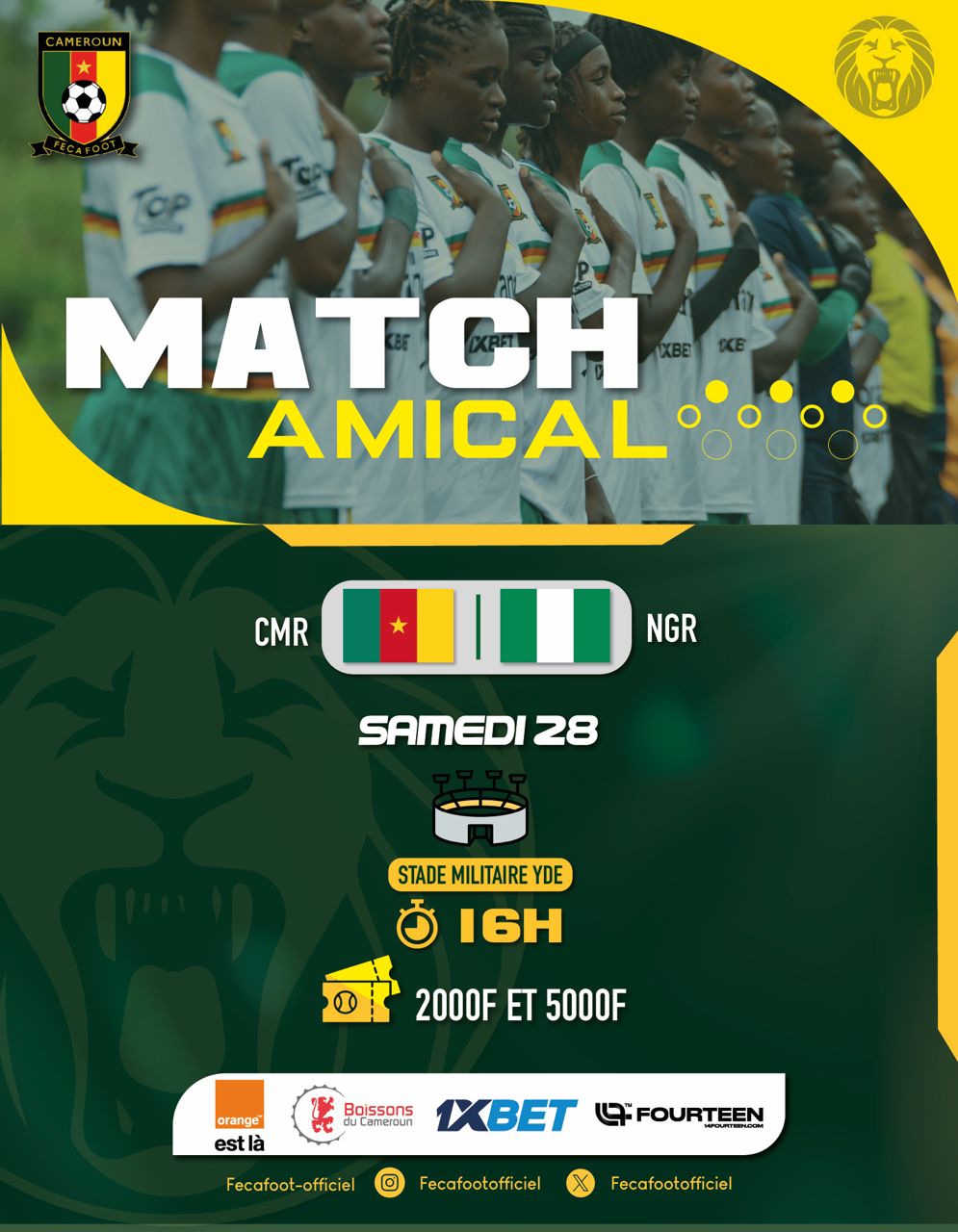 Match amical Cameroun vs Nigeria : Préparatifs pour la Coupe d'Afrique des Nations Féminine 2026